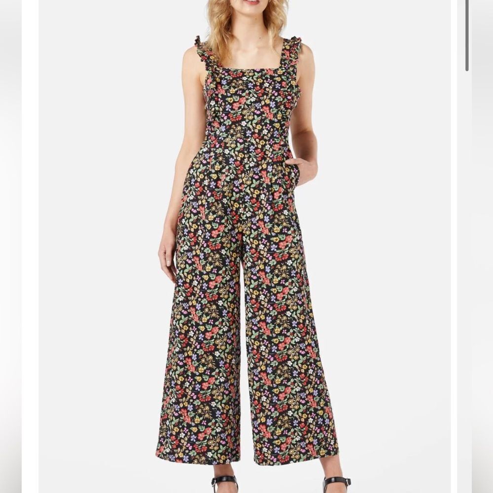 Princess Highway Linen Blend Wide Leg Ella Flora Jumpsuit Women’s Sz 12 cottage